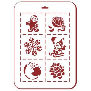 Трафарет Event Design новогодний NGP043 "Микс на тему Нового года 1", 31х21 см Трафарет Event Design новогодний NGP043 "Микс на тему Нового года 1", 31х21 см